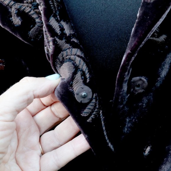 Elie Tahari Embroidered Velvet Jacket - Picture 3 of 4